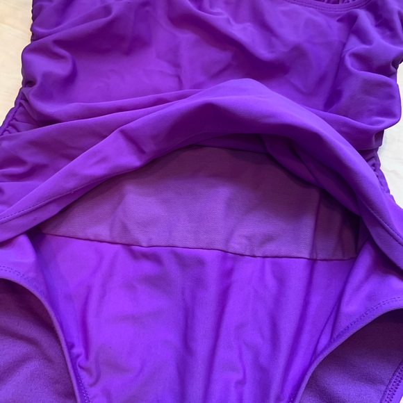Old Navy Purple Power Mesh Paneled Front One Piece Suit - Picture 5 of 10